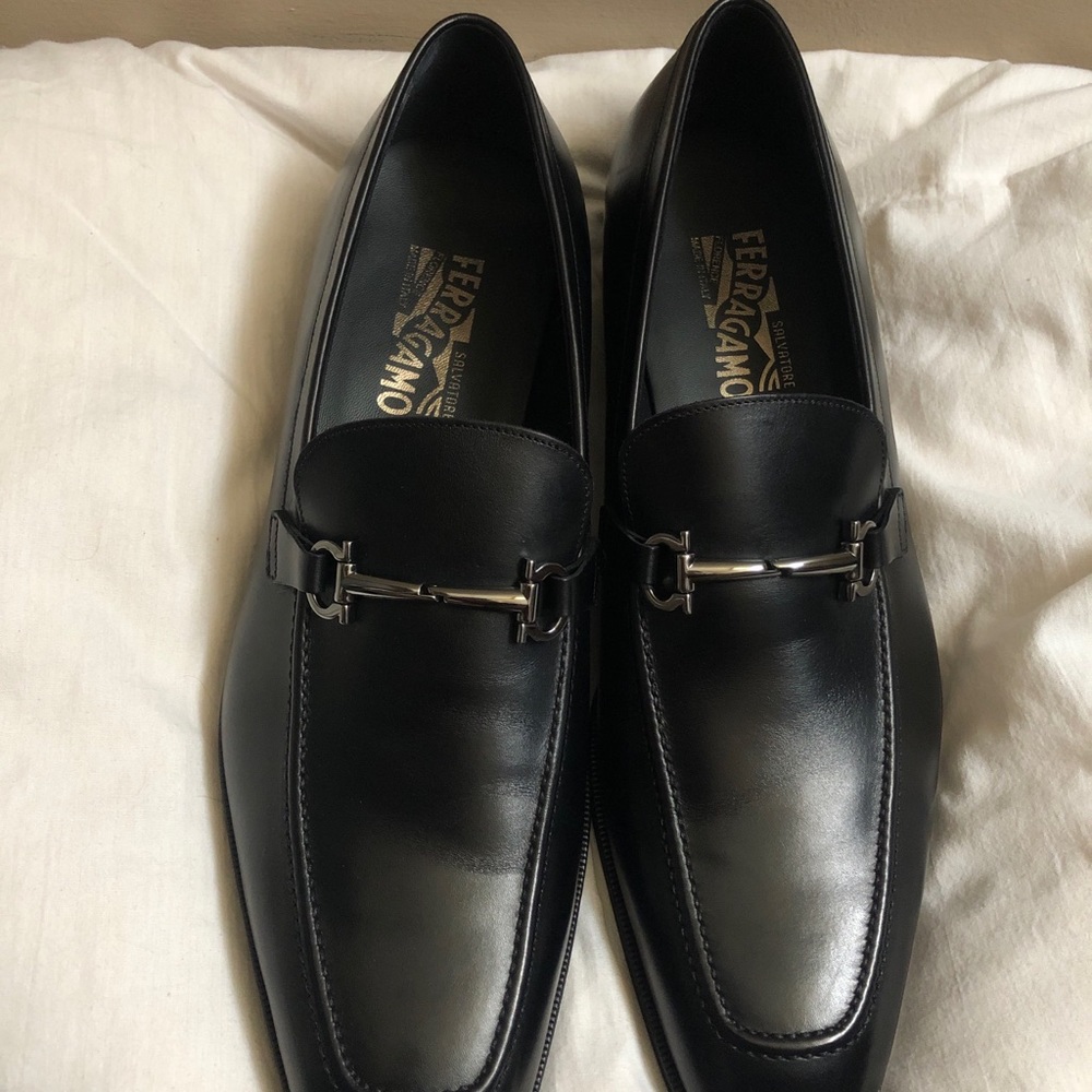 Salvatore Ferragamo Men's Gancini-Bit Leather Moccasins